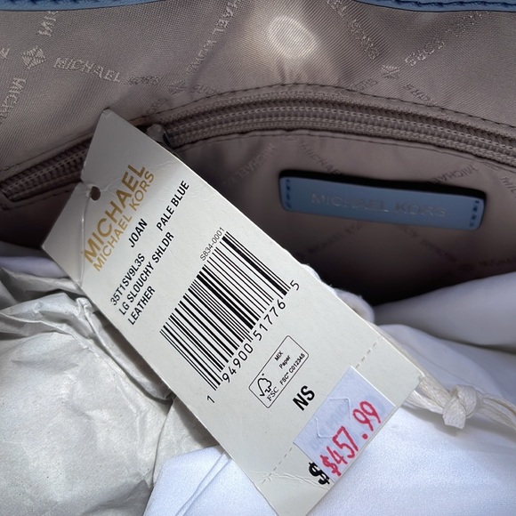 Micheal Kors Light Blue Leather&Suede Hobo bag. Pair w/matching leather shoes. - Picture 16 of 16